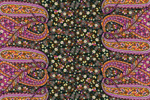 复古佩斯利花卉面料印花素材，适用于服装印花设计与数码印染