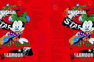 复古潮流米妮主题面料印花素材，适用于服装印花设计与T恤图案创作