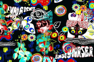 高饱和度迷幻风面料印花素材，适用于潮牌服装印花设计