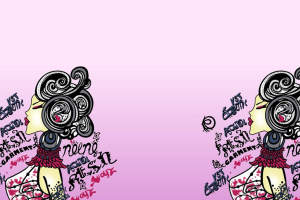 复古手绘风女性侧影面料印花素材，适用于服装印花设计