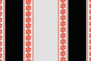 复古红白几何花卉条纹面料印花素材，适用于服装印花设计