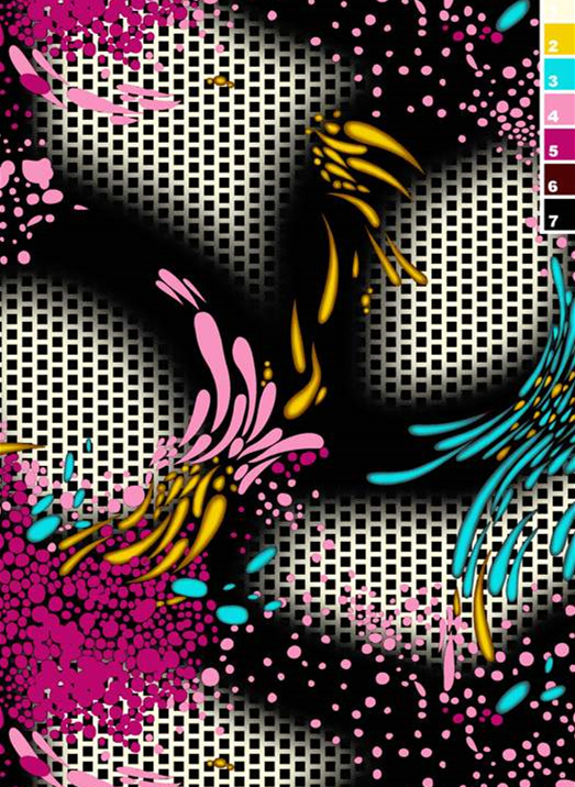 抽象泼墨风面料印花素材,适用于潮牌服装印花设计