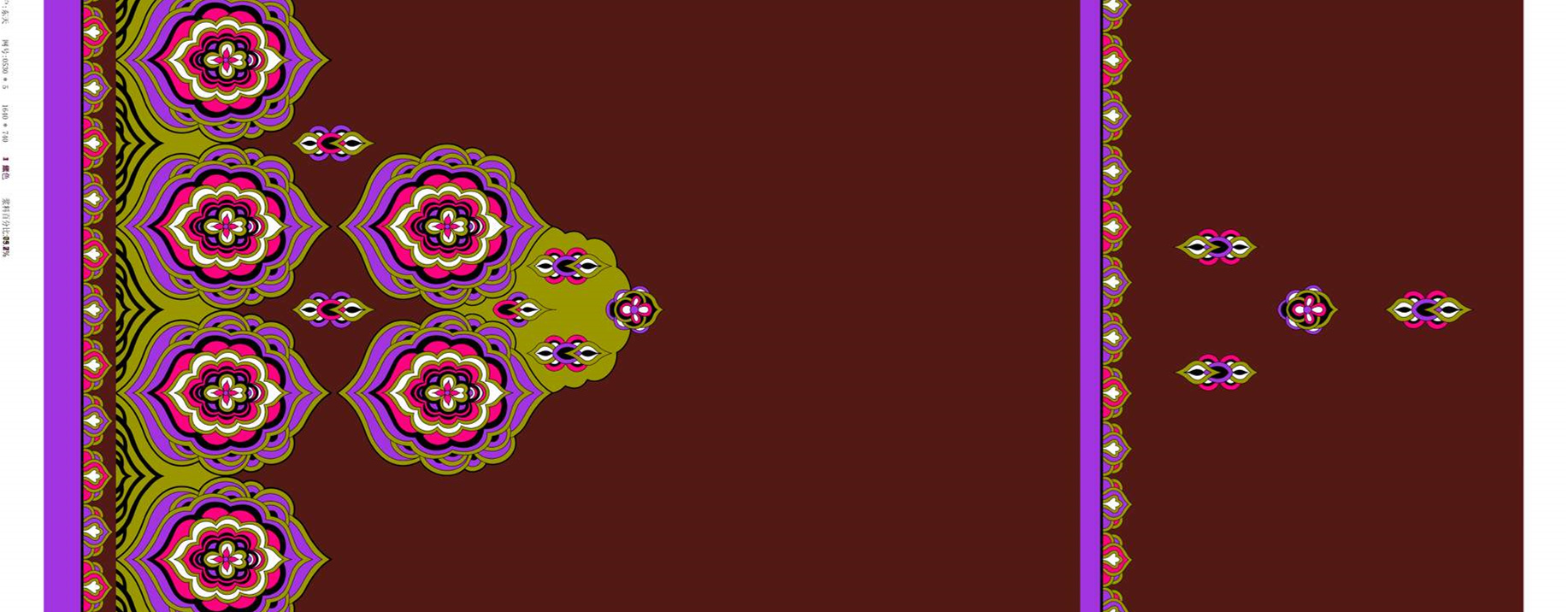 复古民族风面料印花素材,适用于服装印花设计与数码印染
