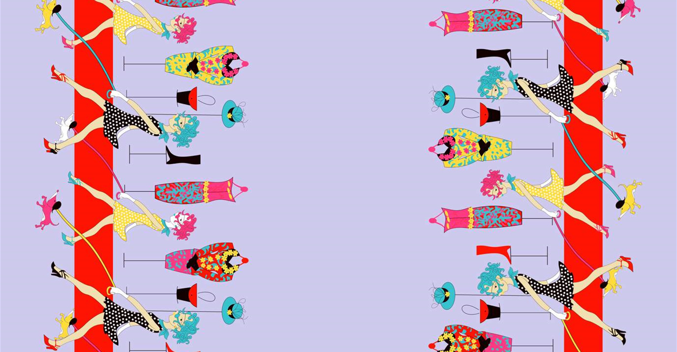 复古波点与花卉混搭面料印花素材,适用于服装印花设计