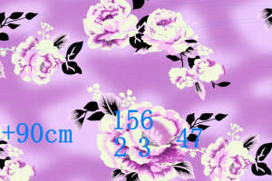 紫色牡丹花卉面料印花素材，适用于服装印花设计与数码印染