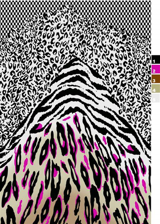 豹纹与斑马纹融合的服装印花素材,高对比度面料印花设计