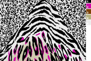 豹纹与斑马纹融合的服装印花素材，高对比度面料印花设计
