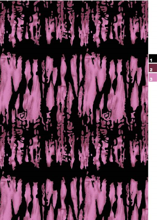 高对比度粉黑抽象滴落纹面料印花素材,适用于潮流服装印花设计