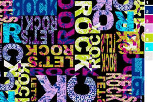 潮流摇滚风面料印花素材，适用于T恤与街头服装印花设计