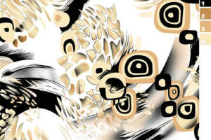 抽象几何与肌理融合的服装印花素材，适用于高端面料印花设计