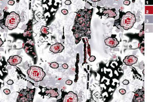 抽象水墨风花卉面料印花素材，适用于服装印花设计