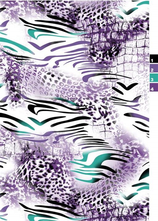 紫调野性混搭风面料印花素材,适用于时尚服装印花设计