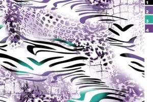 紫调野性混搭风面料印花素材，适用于时尚服装印花设计