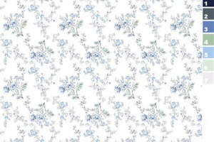 清新蓝白小碎花面料印花素材，适用于春夏服装印花设计