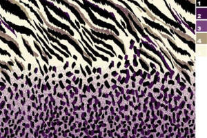 斑马纹与豹纹渐变融合的服装印花素材，适用于时尚面料印花设计