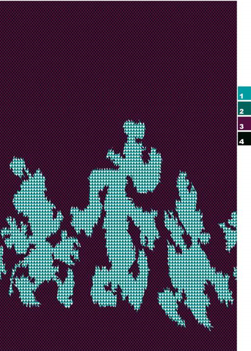 深紫底青绿像素风面料印花素材,适用于服装印花设计