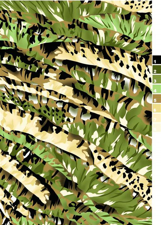 热带迷彩风面料印花素材,适用于休闲服装印花设计