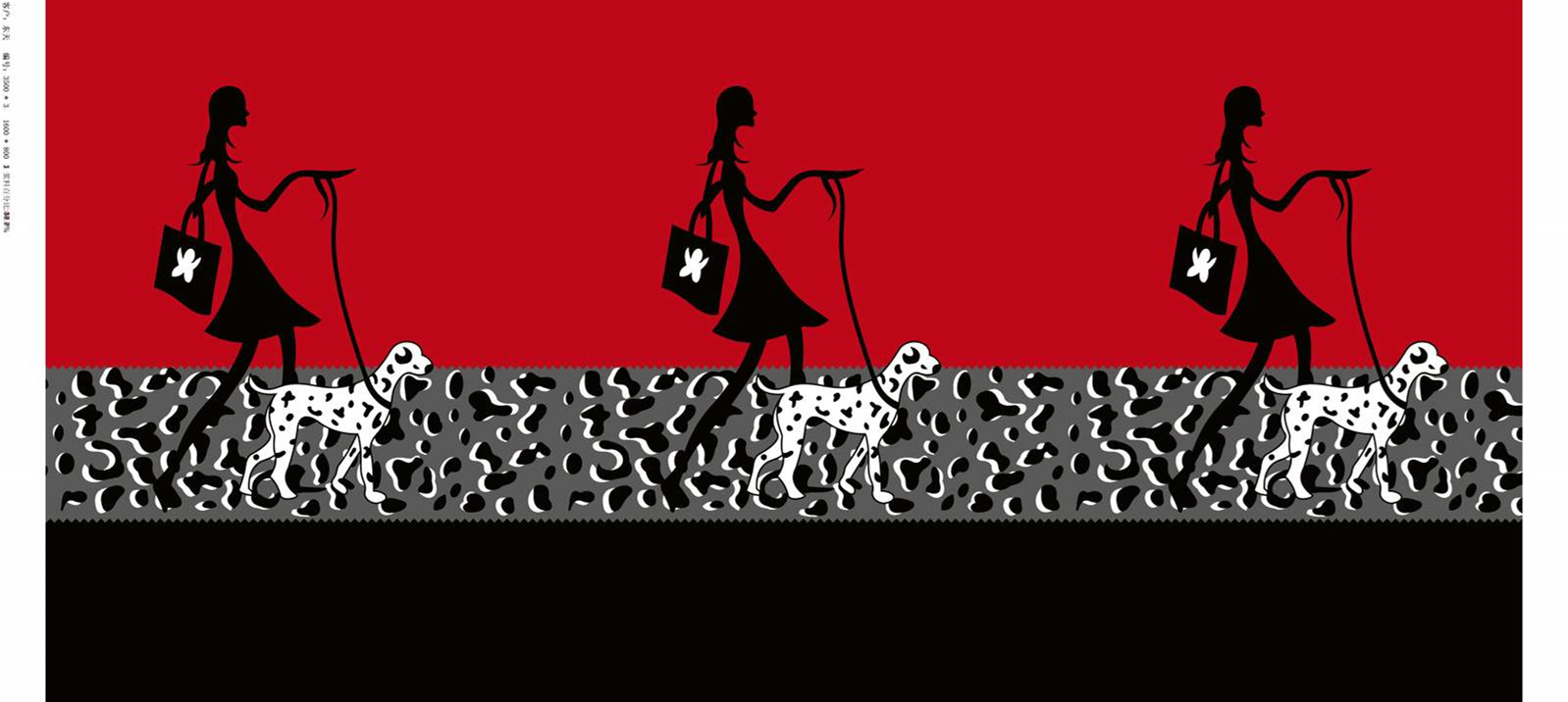 复古波普风面料印花素材,适用于服装印花设计的重复图案