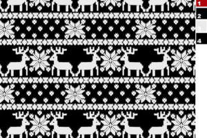 北欧风驯鹿雪花图案面料印花素材，适用于秋冬服装印花设计