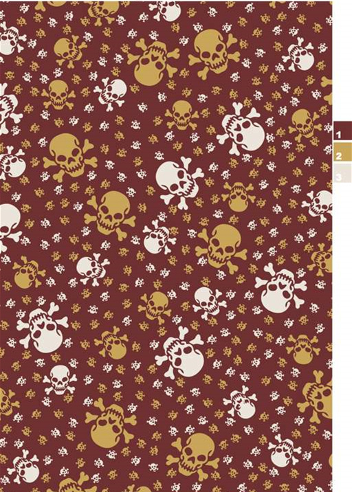 复古骷髅头图案面料印花素材,适用于潮牌服装印花设计