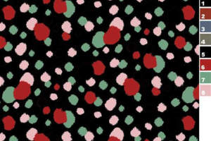 复古波点面料印花素材图，适用于T恤与童装服装印花设计