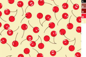 樱桃手绘风面料印花素材，清新可爱适用于儿童服装印花设计