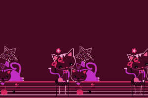 可爱猫咪主题面料印花素材，适用于儿童服装印花设计