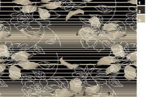 复古线条花卉面料印花素材，适用于服装印花设计与数码印染