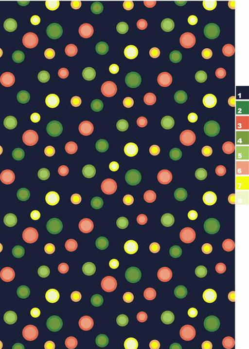 多彩波点面料印花素材图,适用于儿童服装与休闲服饰印花设计