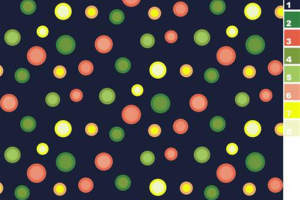 多彩波点面料印花素材图，适用于儿童服装与休闲服饰印花设计