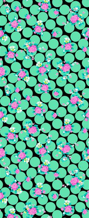 清新花卉圆点面料印花素材,适用于春夏服装印花设计