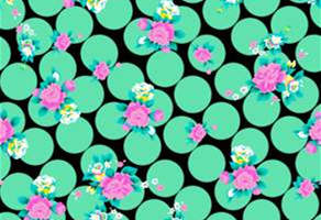 清新花卉圆点面料印花素材，适用于春夏服装印花设计