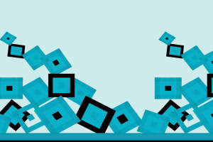 几何叠层蓝调面料印花素材，适用于现代服装印花设计