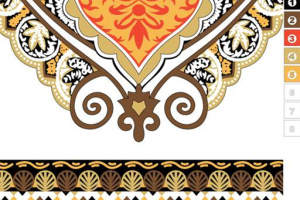 复古巴洛克风格面料印花素材，适用于服装印花设计与高端服饰定制