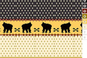 北欧风熊纹针织纹理面料印花素材，适用于秋冬服装印花设计