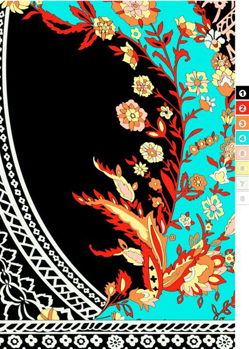 复古花卉藤蔓面料印花素材,适用于服装印花设计与数码印染