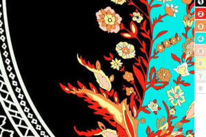 复古花卉藤蔓面料印花素材，适用于服装印花设计与数码印染