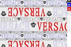 Versace字母与 Medusa 头像重复排列的服装印花素材图