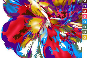 高饱和度抽象花卉面料印花素材，适用于春夏服装印花设计