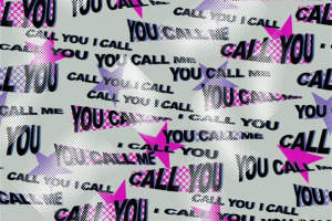 潮流文字星形图案面料印花素材，适用于服装印花设计