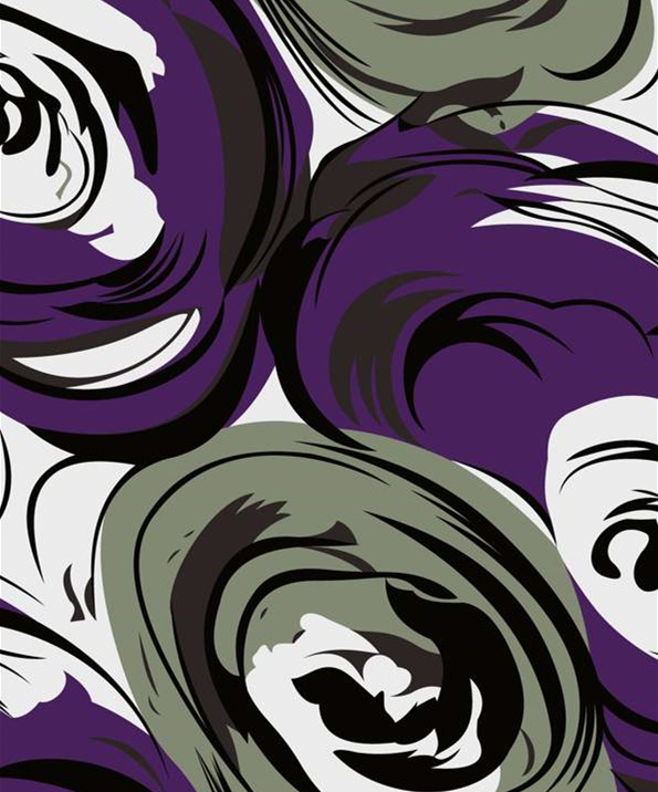 抽象漩涡风面料印花素材,适用于服装印花设计的高辨识度花型