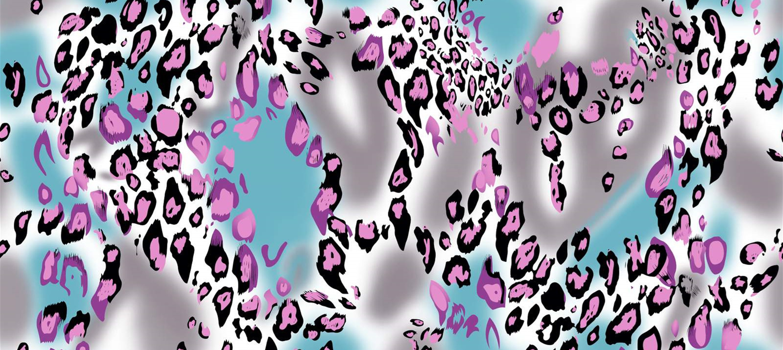 粉紫豹纹面料印花素材图,适用于时尚服装印花设计
