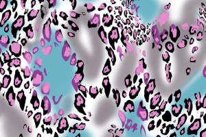 粉紫豹纹面料印花素材图，适用于时尚服装印花设计