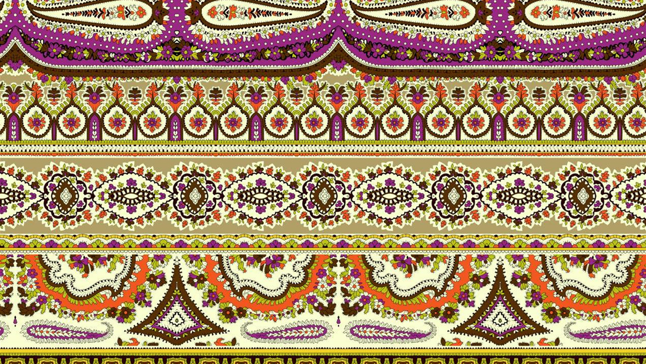 复古佩斯利纹样面料印花素材,适用于服装印花设计与定制