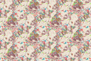 复古混搭风面料印花素材，适用于服装印花设计的高清花型图案