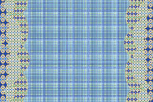 蓝绿几何对称面料印花素材，适用于春夏服装印花设计