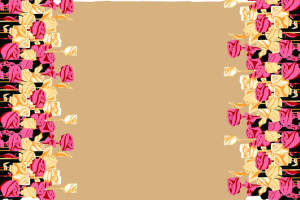 玫瑰簇拥边框风面料印花素材，适用于服装印花设计与数码印染