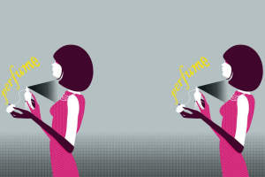 复古波点女性插画风面料印花素材，适用于服装印花设计