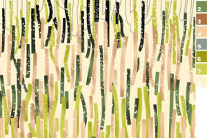 抽象线条风面料印花素材，适用于春夏服装印花设计