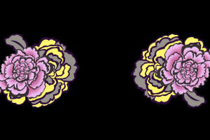 复古手绘风牡丹面料印花素材，适用于服装印花设计与数码印染